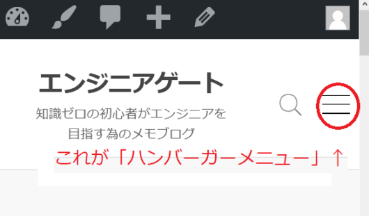 ハンバーガーメニュー