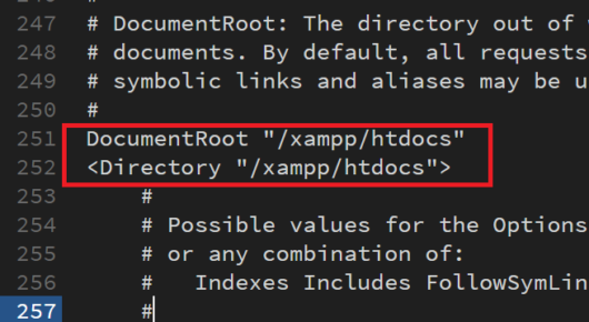Xammp:ルートフォルダ変更01
