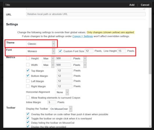テーマとフォントの設定
